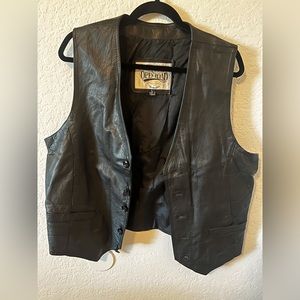 Vintage Open Road Wilson’s Leather Black Motorcycle Vest
